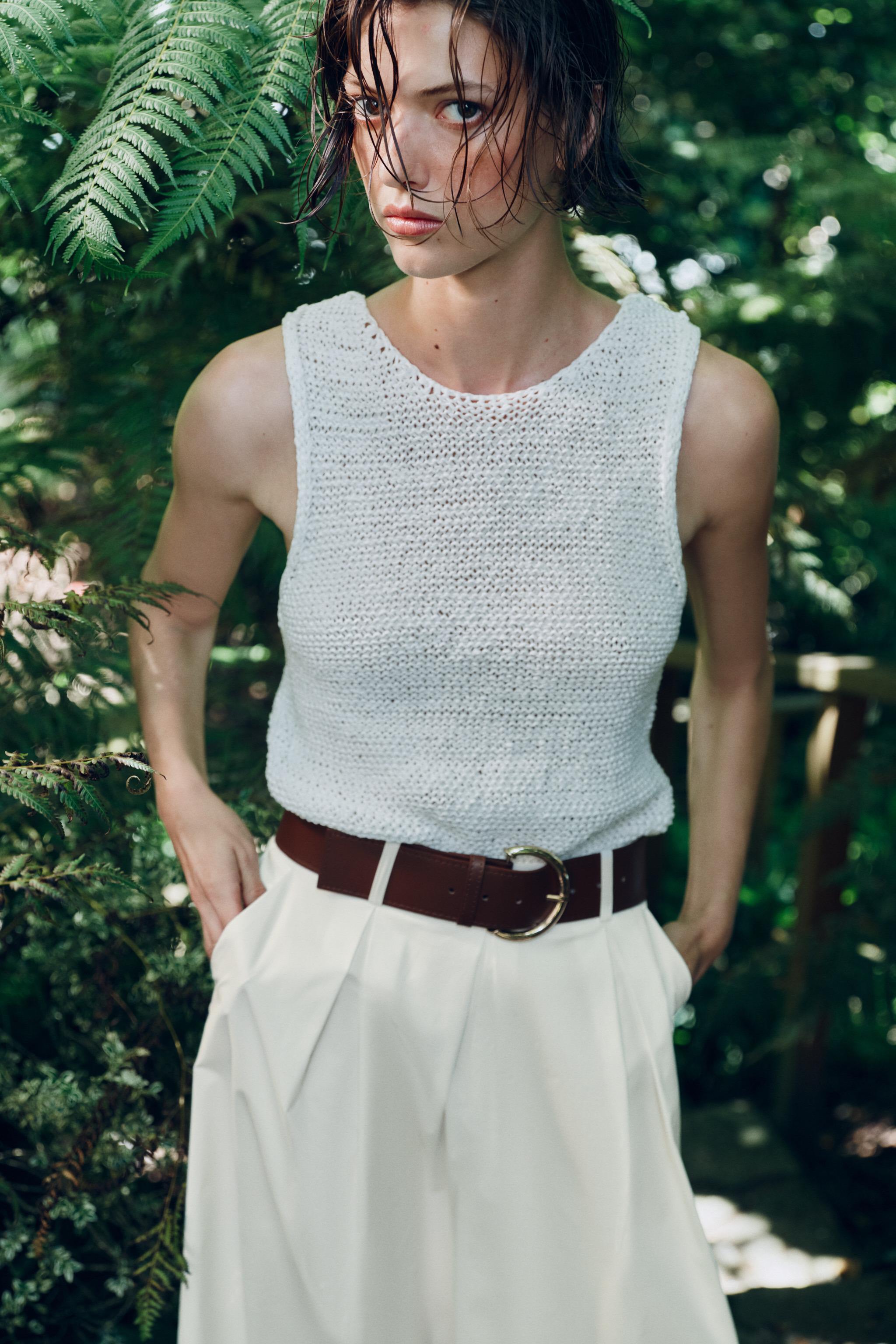 JUPE-CULOTTE À CEINTURE